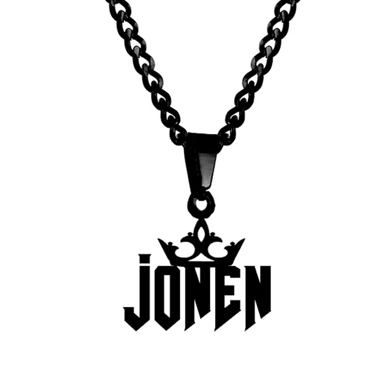 Goxijite Customized Name Pendant For Men Women Stainless Steel Personalized Big Crown Letter Necklace Thick Chain Jewelry Gift - She Vibess By C2P