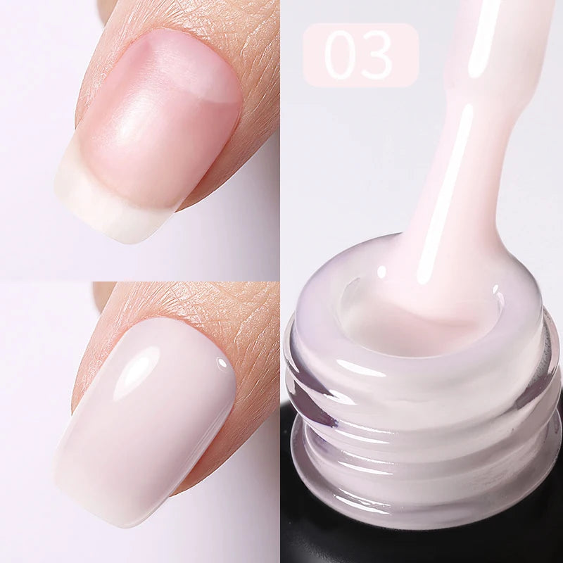 BORN PRETTY Milky Pink Rubber Base Gel Nail Polish Glitter 15ml Semi-Permanent Varnish Soak Off Self Leveling UV LED Gel - She Vibess By C2P