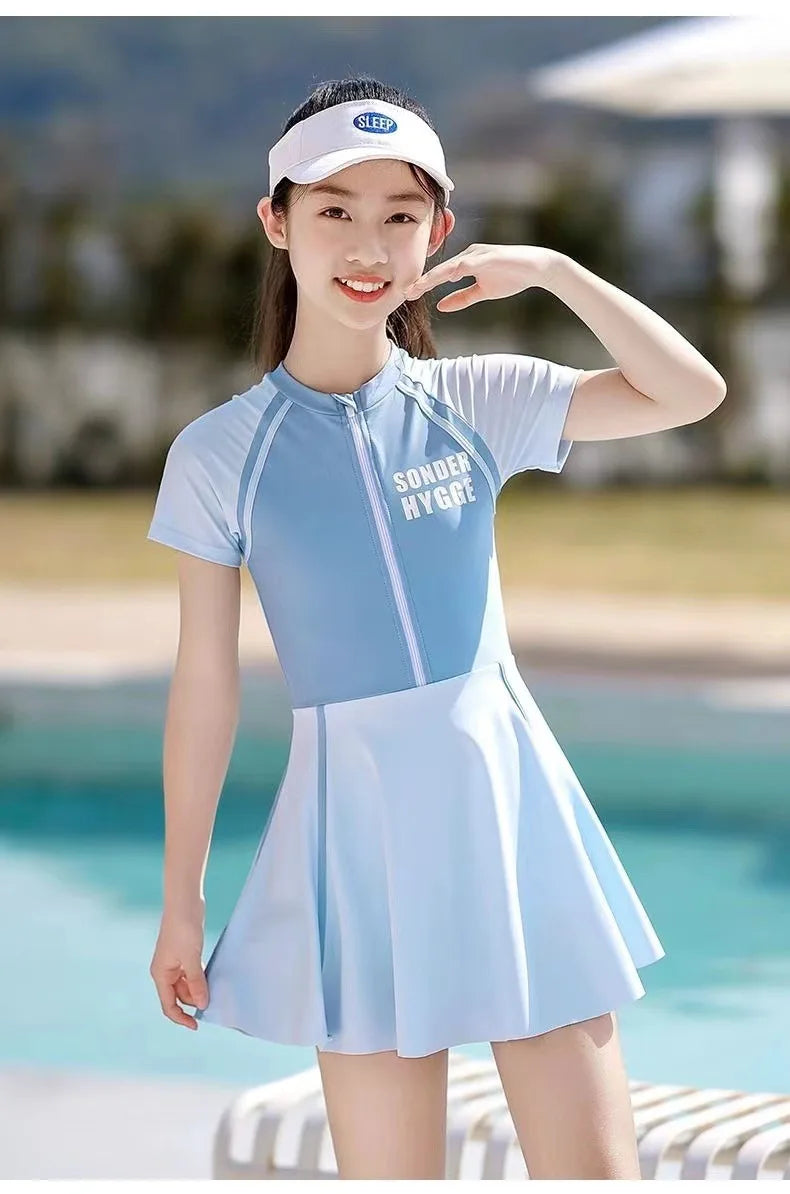 Children's Swimsuits, Women's Primary, Middle, And Big Children's Swimsuits, Summer New Girls' One-Piece Swimming Equipment - She Vibess By C2P