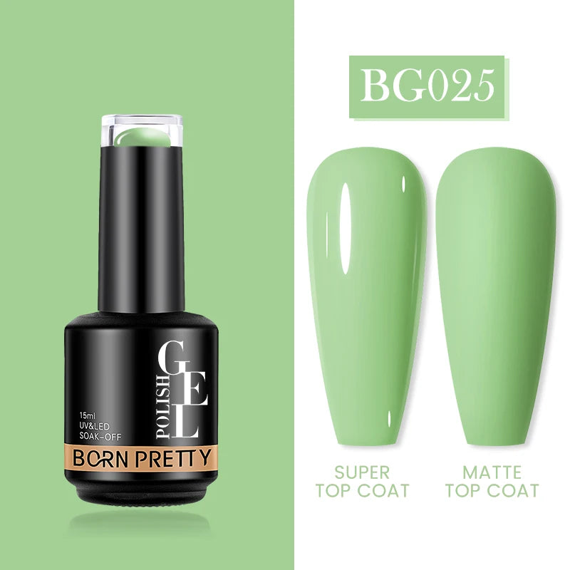 BORN PRETTY Milky Pink Rubber Base Gel Nail Polish Glitter 15ml Semi-Permanent Varnish Soak Off Self Leveling UV LED Gel - She Vibess By C2P