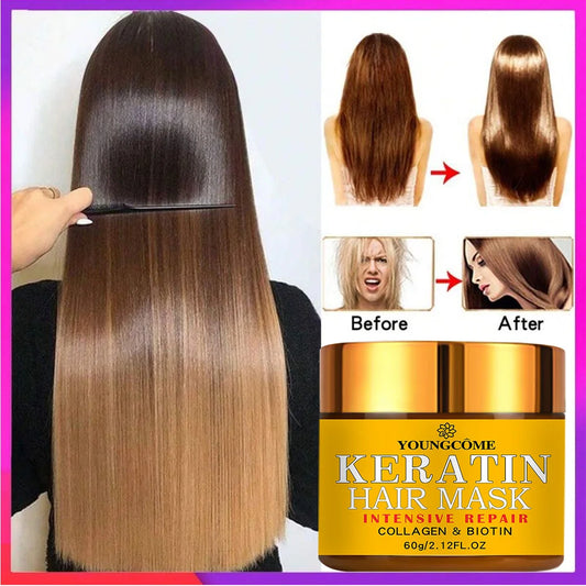 Hair Repairs Hair Mask Biotin Collagen Keratin Treatment Hairs Conditioner Hair Essential Oil Nourishing for Dry Damaged - She Vibess By C2P