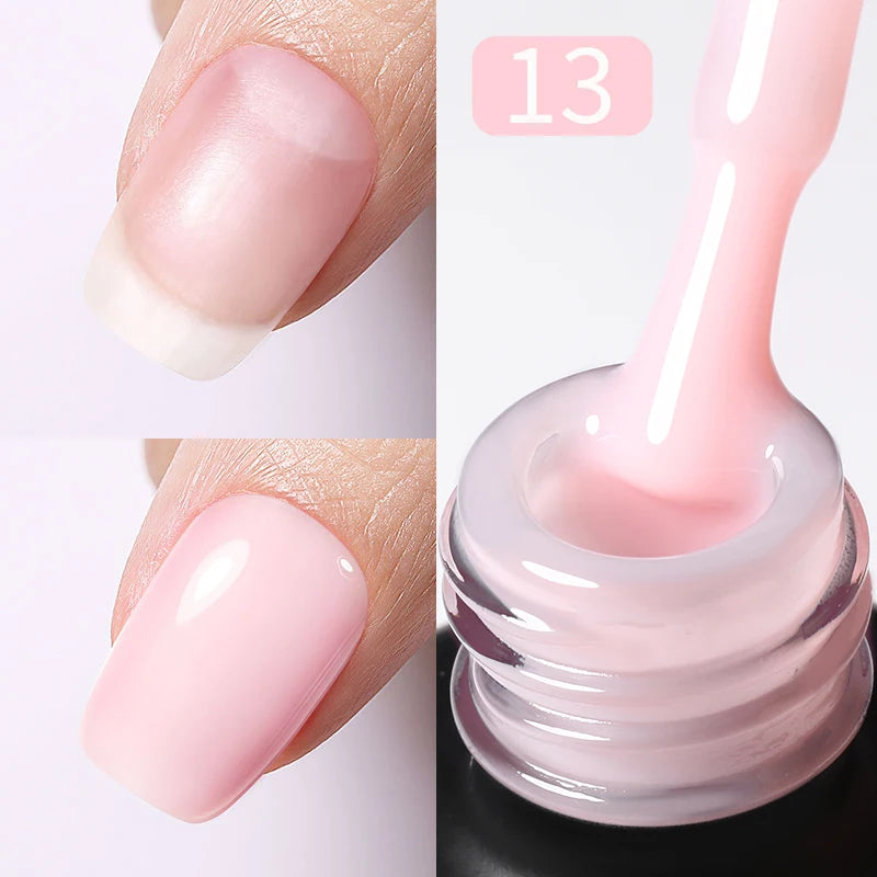 BORN PRETTY Milky Pink Rubber Base Gel Nail Polish Glitter 15ml Semi-Permanent Varnish Soak Off Self Leveling UV LED Gel - She Vibess By C2P