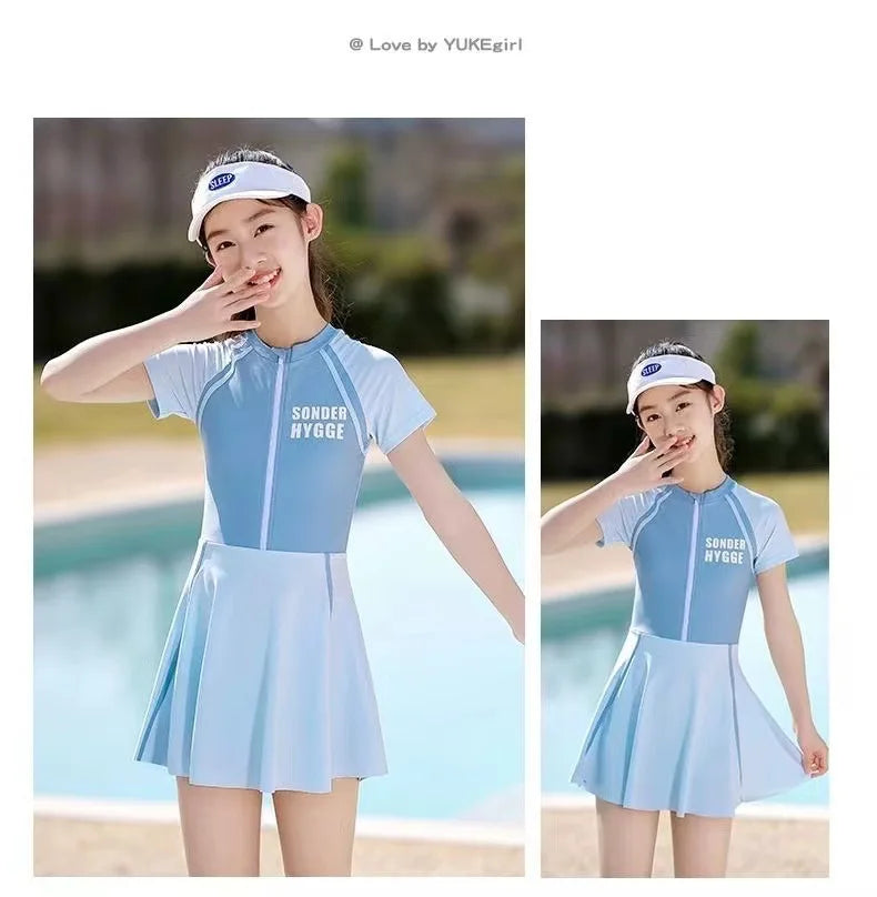 Children's Swimsuits, Women's Primary, Middle, And Big Children's Swimsuits, Summer New Girls' One-Piece Swimming Equipment - She Vibess By C2P