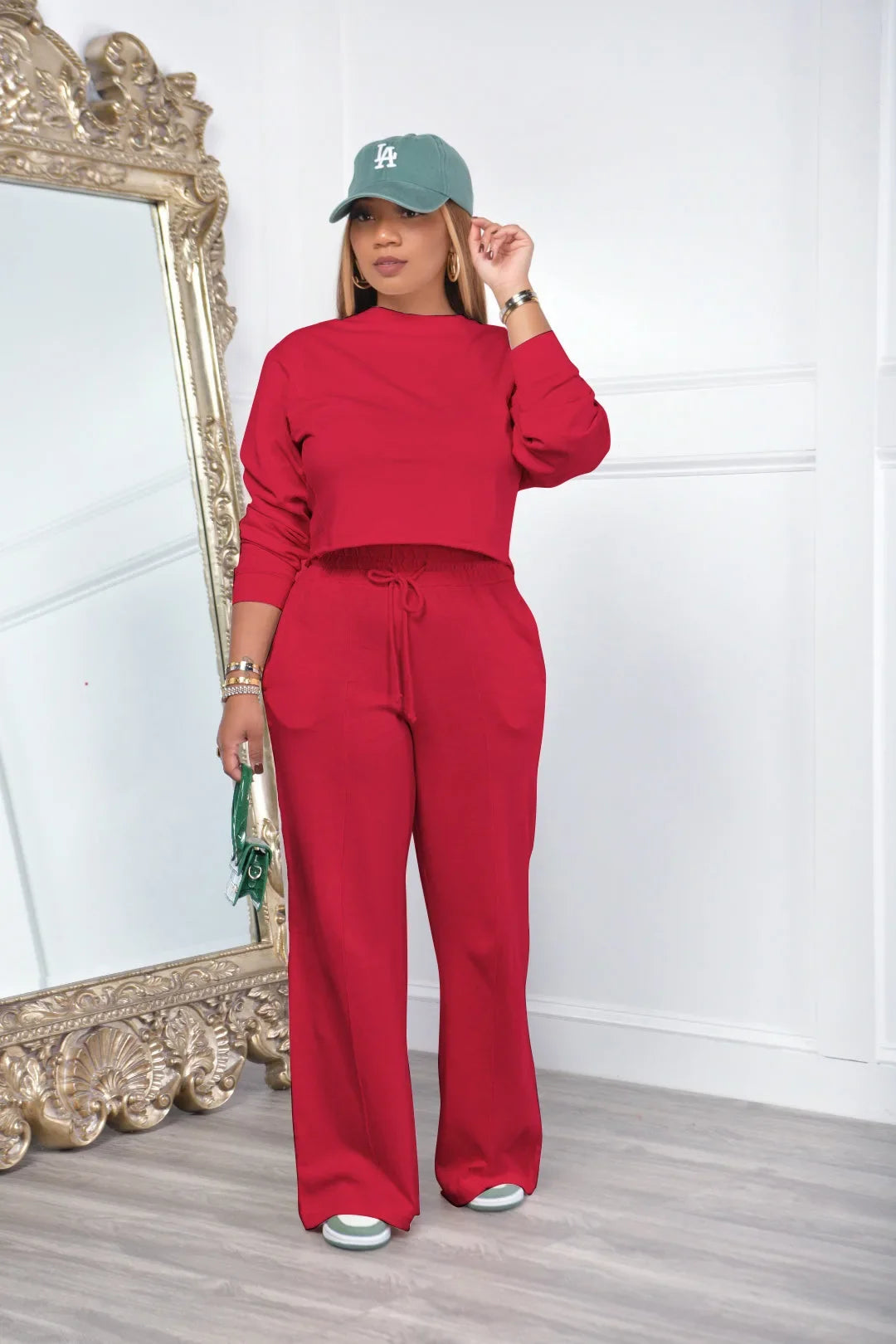 Women Clothing Sets Pullover Top+Pants 2Pcs Suits Winter Thicken Warm Outfits Solid Color Female Casual Tracksuit - She Vibess By C2P