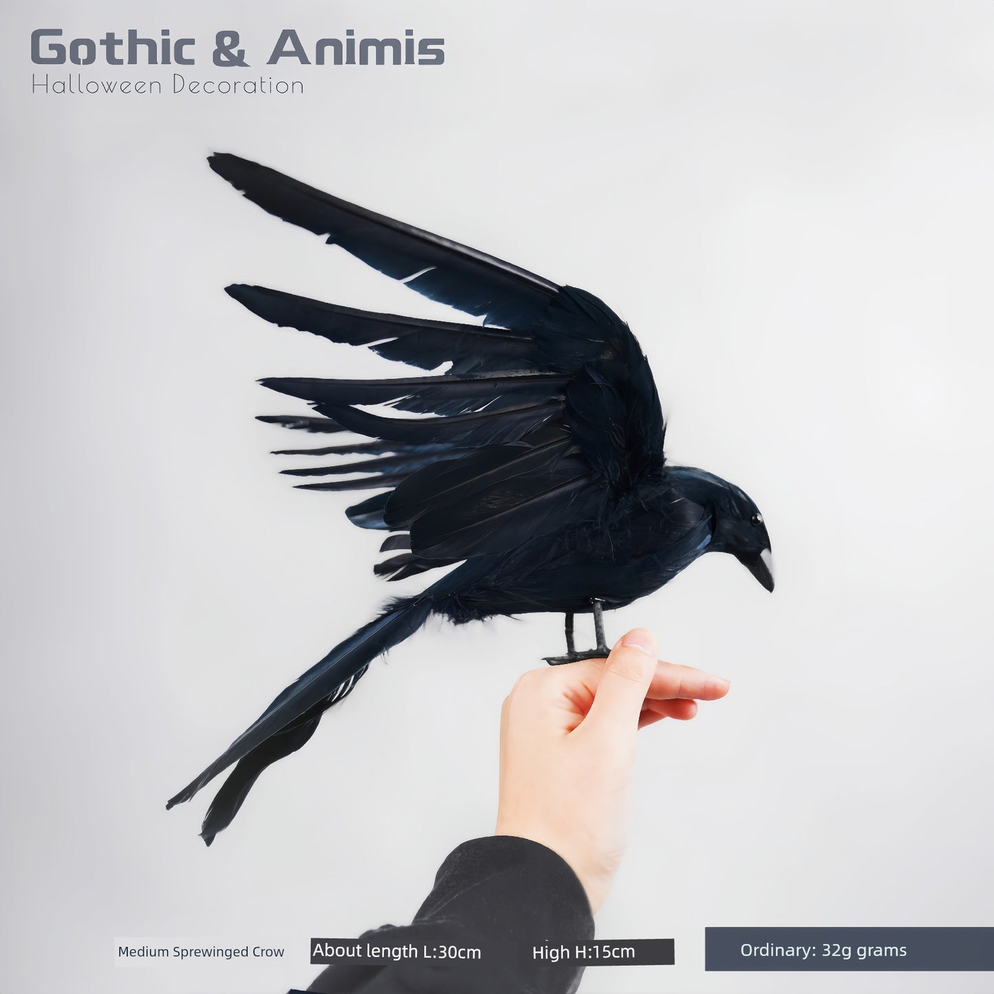 [Halloween] 28 Artificial Crow Crow Collection Wansheng Gothic Dark Magic Theme Atmosphere Decoration - She Vibess By C2P