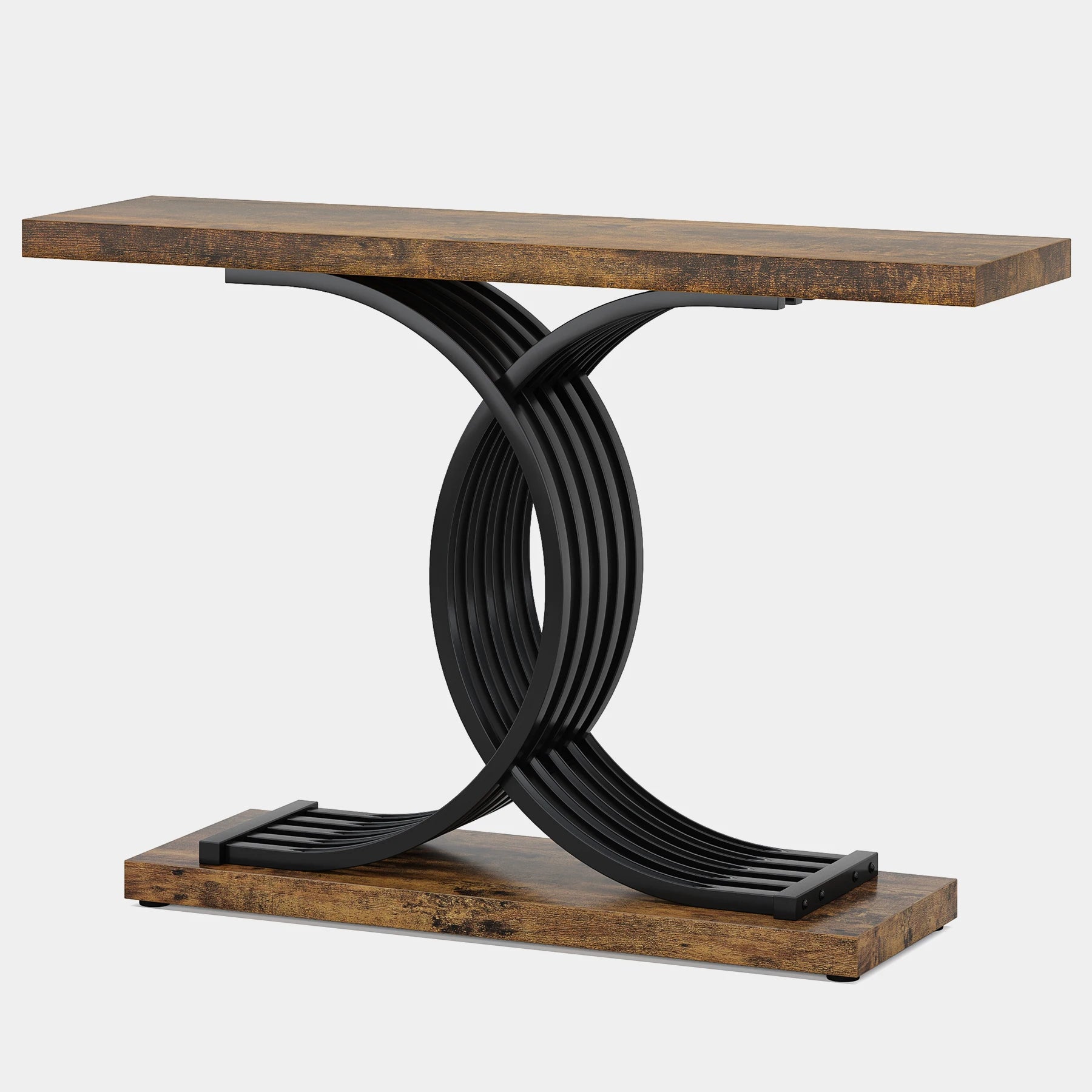 Tribesigns Gold Entryway Table, Modern 39-Inch Console Faux Marble Narrow Wood Sofa with Geometric Metal Legs - She Vibess By C2P