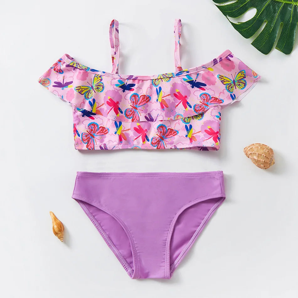 Girls Black Tassel Tankini Swimsuits Summer Beachwear Children Girls Bathing Suits Two-pieces Baby Girls Bikini Swimsuits - She Vibess By C2P
