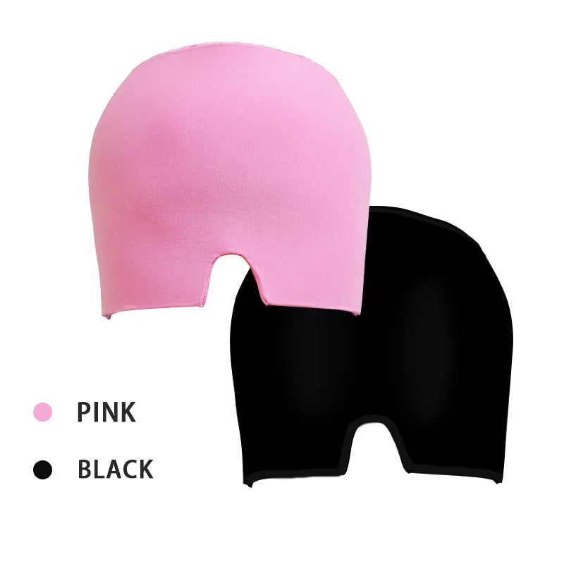 Gel Cold Ice Cap Head Heat Treatment Head Wrap Face Mask Massage Sleep Tool Black and Pink - She Vibess By C2P