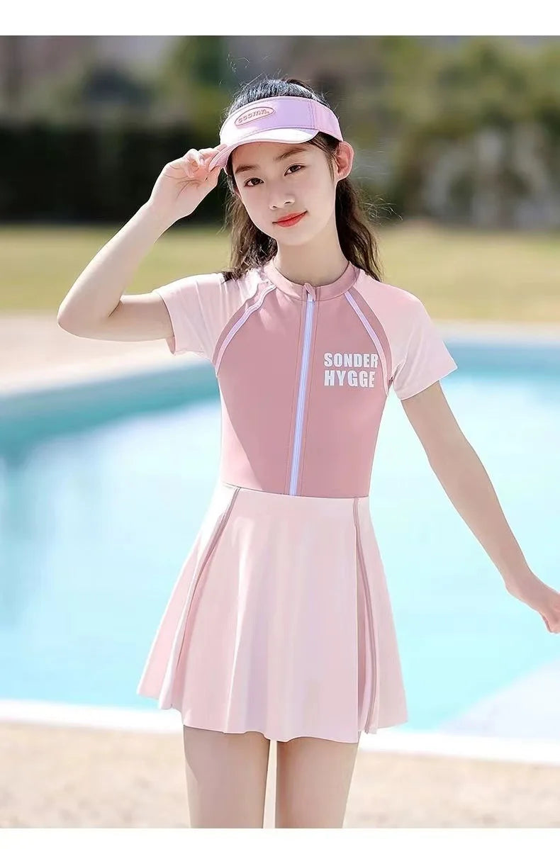 Children's Swimsuits, Women's Primary, Middle, And Big Children's Swimsuits, Summer New Girls' One-Piece Swimming Equipment - She Vibess By C2P