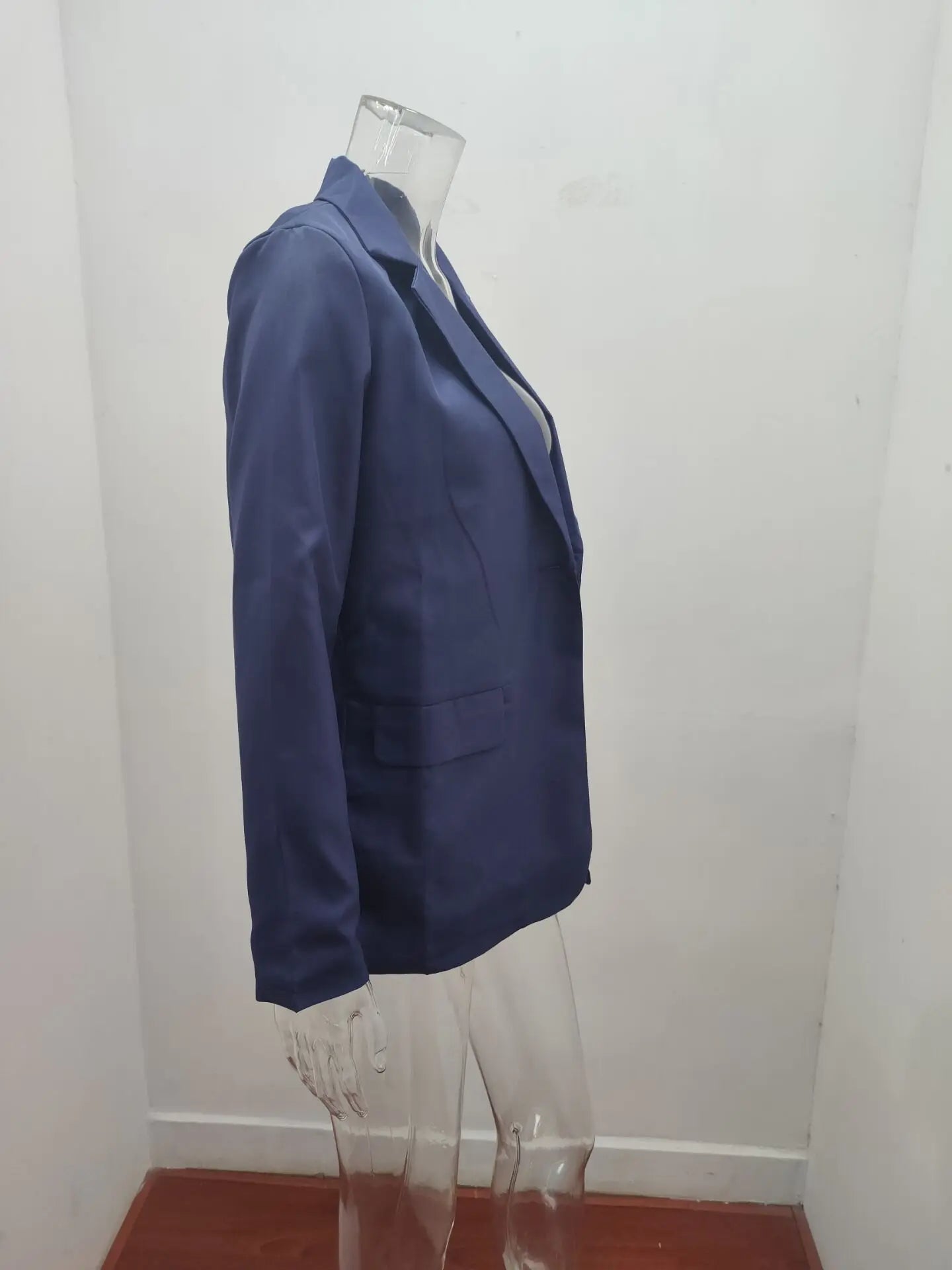 New Temperament Coat Women's Long Sleeve Solid Color Suit Collar Single Breasted Suit - She Vibess By C2P
