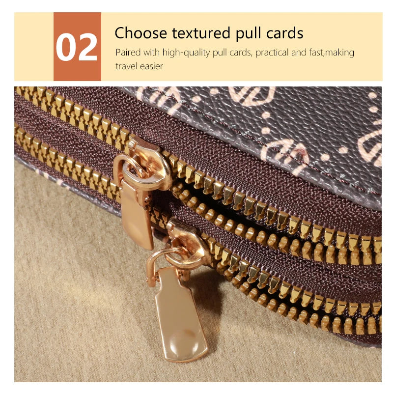 Chic Vintage Zippered Card Holder Wallet for Women - Secure Multi-Card Slots, Fashionable Faux Leather with Coin PurseLuxurious - She Vibess By C2P