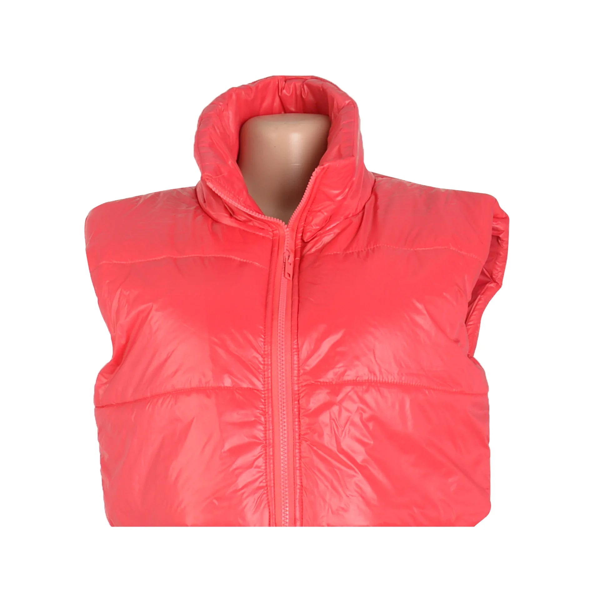 Women's Winter Vest Fashion Faux Leather Padded Jacket Coat Vintage PU Black And White Female Short Waistcoat Chic Clothes Tops - She Vibess By C2P
