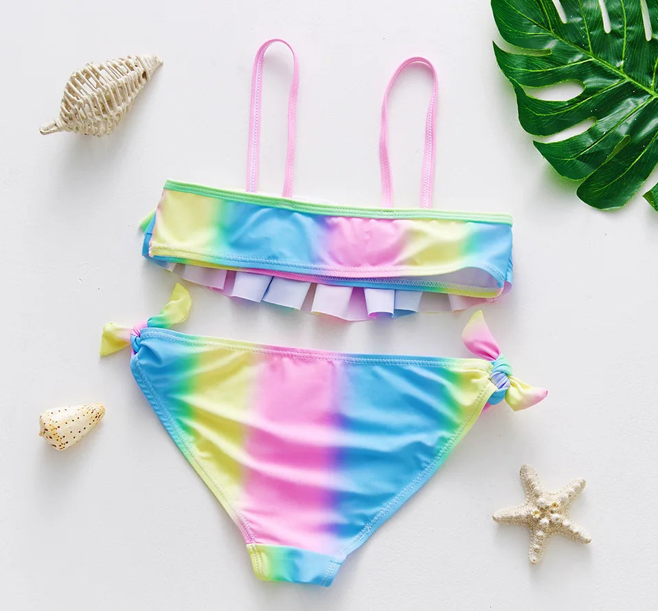 Girls Black Tassel Tankini Swimsuits Summer Beachwear Children Girls Bathing Suits Two-pieces Baby Girls Bikini Swimsuits - She Vibess By C2P