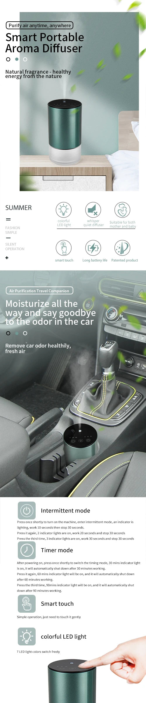 Perfume Aroma Diffuser Car Air Freshener Essential Oils Diffuser Aromatic Oil For Smell Aroma Machine Scent Fragrance Diffuser - She Vibess By C2P
