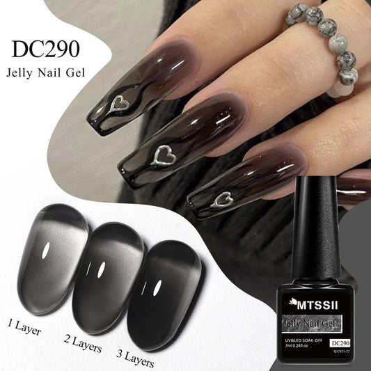 Mtssii 7ml Jelly Nude Gel Polish Translucent Pink Milky White Nail Gel Manicure UV LED Semi Permanent Soak Off Nail Polish - She Vibess By C2P