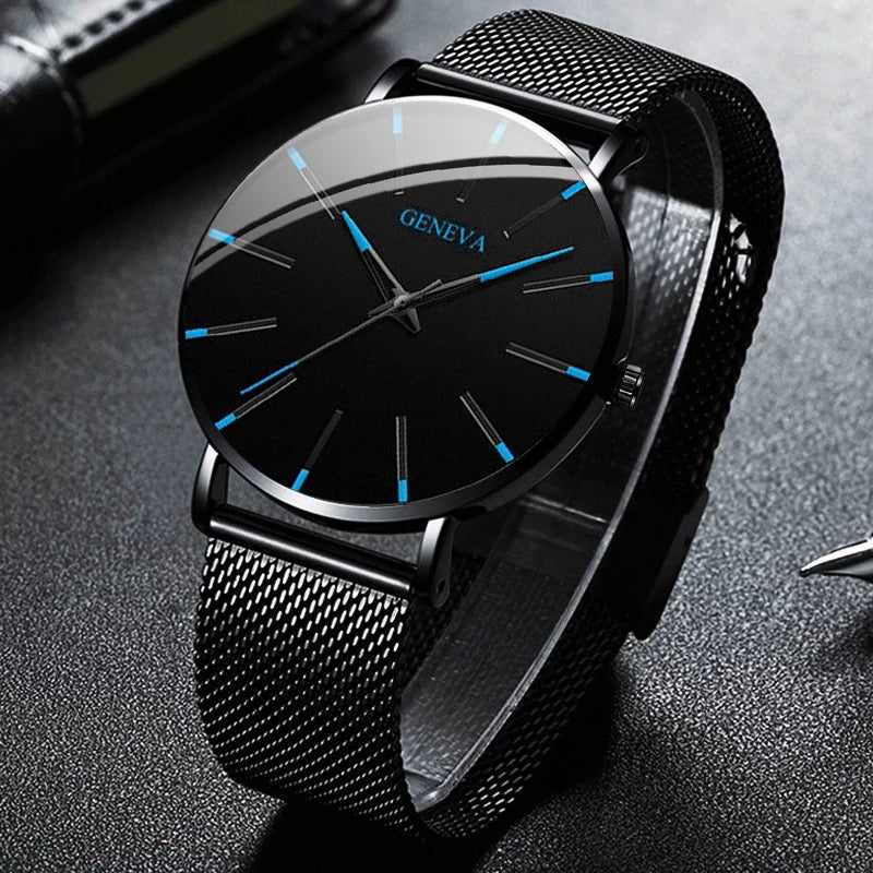 Fashion Ultra-thin Men Business Watches Steel Mesh Band Male's Quartz Watch Relogio Masculino. that Special Someone. - She Vibess By C2P