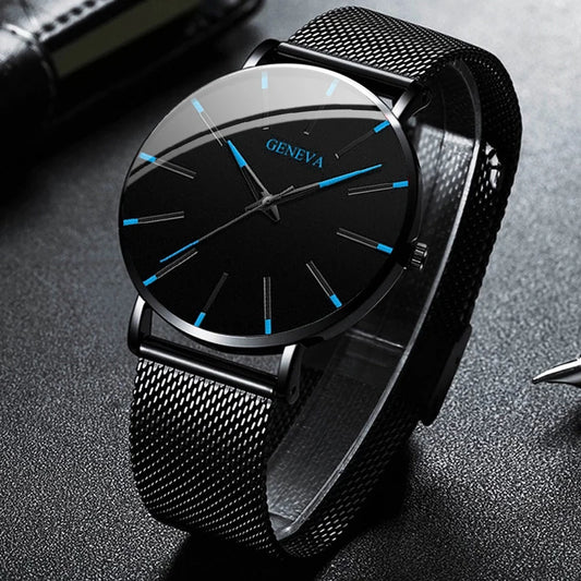 Fashion Ultra-thin Men Business Watches Steel Mesh Band Male's Quartz Watch Relogio Masculino. that Special Someone. - She Vibess By C2P
