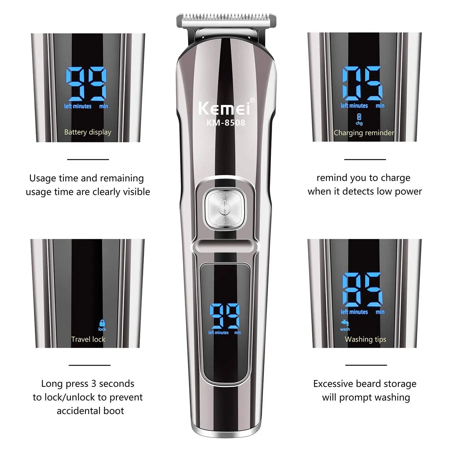 Men's Original kemei all in one hair trimmer for Men face beard grooming kit hair clipper electric hair cutting machine waterproof -for that Special Someone. - She Vibess By C2P