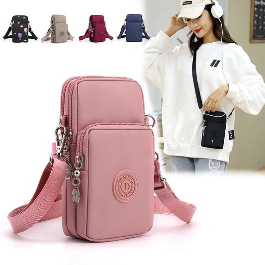 New Women Mobile Phone Bag Nylon Cell Phone Bag Coin Purse Strap Shoulder Bag Small Crossbody Bags for Women Wallet Travel Purse - She Vibess By C2P