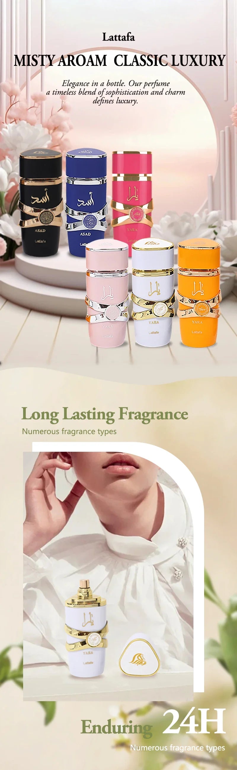 Lattafa Yara Perfume Women Eau De Parfum Original Arab Perfumes Arabian Perfume Lasting Fragrance Light Fragrance Long-lasting - She Vibess By C2P