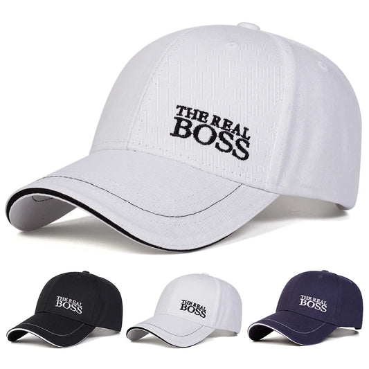 Unisex THE REAL BOSS Letter Embroidery Baseball Caps Spring and Autumn Outdoor Adjustable Casual Hats Hip Hop Hat Sunscreen Hat. Gifts for That Special Someone - She Vibess By C2P