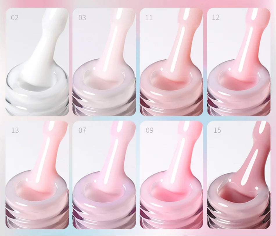 BORN PRETTY Milky Pink Rubber Base Gel Nail Polish Glitter 15ml Semi-Permanent Varnish Soak Off Self Leveling UV LED Gel - She Vibess By C2P