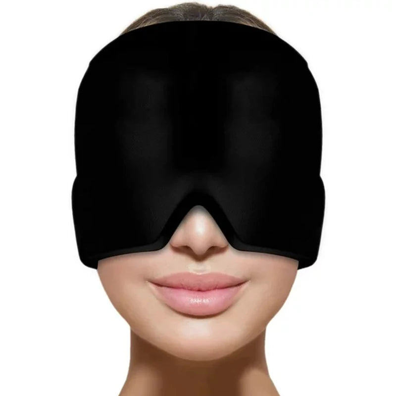 Gel Cold Ice Cap Head Heat Treatment Head Wrap Face Mask Massage Sleep Tool Black and Pink - She Vibess By C2P
