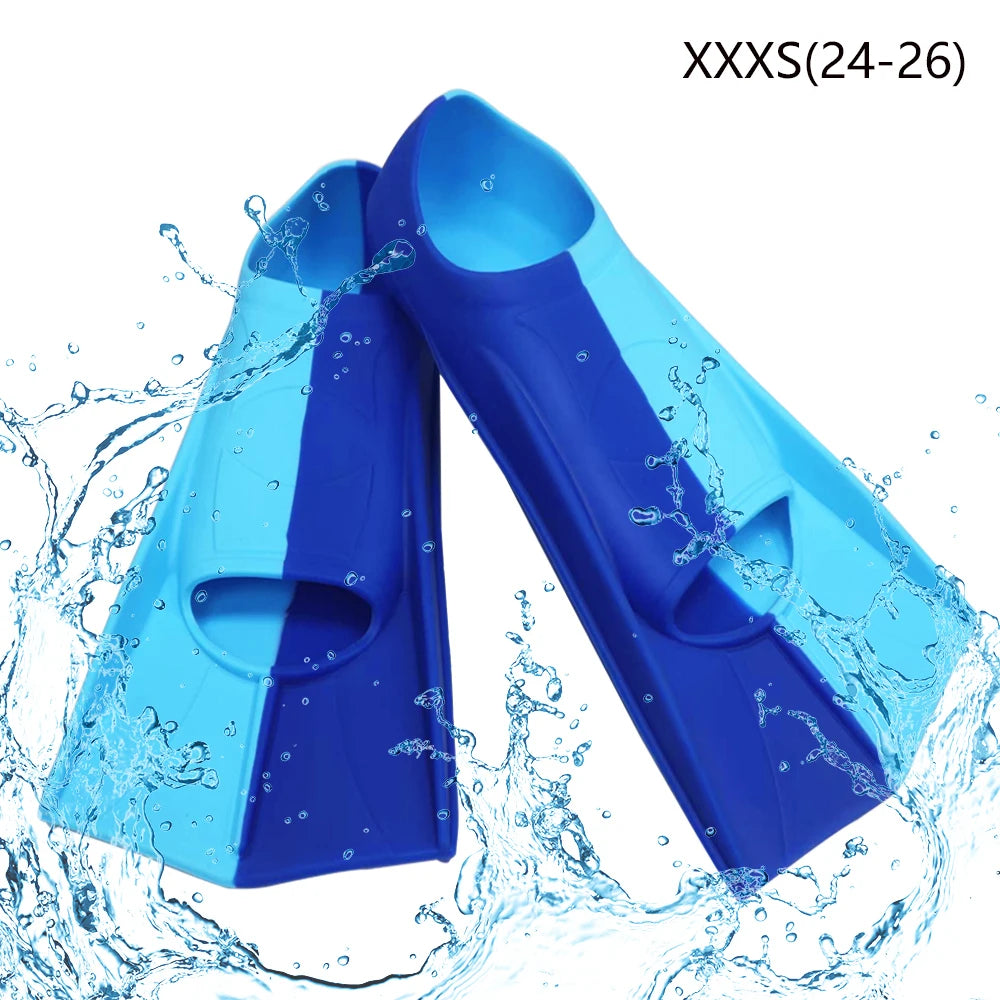 Snorkel Fins Swim Flippers Short Diving Frog Shoes Duck Webs Adjustable Silicone Professional Men Women Youth Kid Equipment Set - She Vibess By C2P