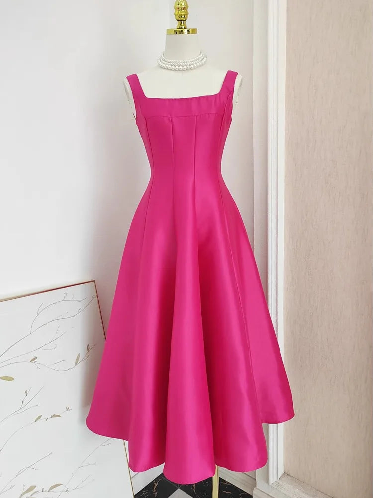 Summer Autumn Holiday Satin Evening Long Dress Women's Formal Occasion Dresses Party Ball Gown Sexy Backless Cocktail Robe - She Vibess By C2P