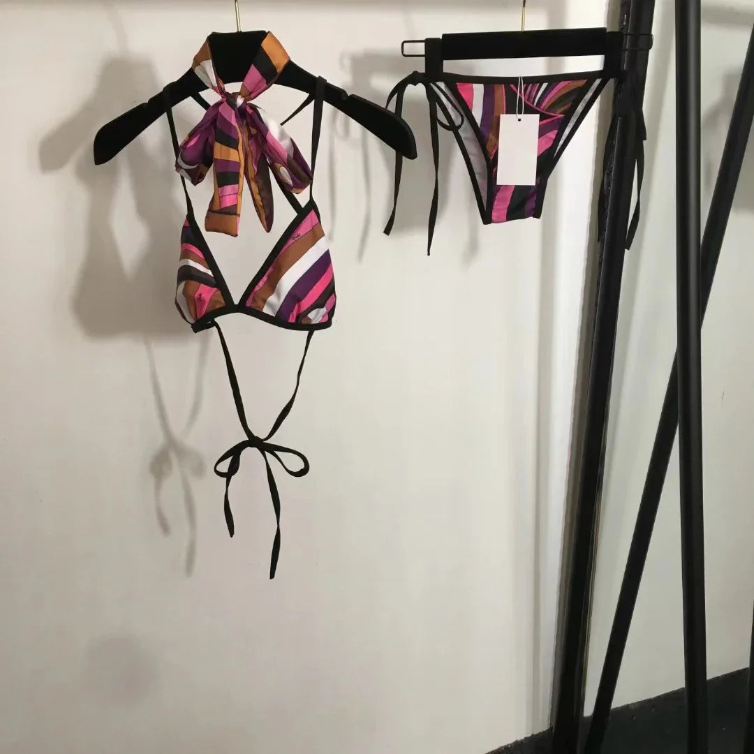2025 New Women's Headband Bikini Sets Fashion Design Swimsuits Europe Brand Sexy Tankini Swimsuits - She Vibess By C2P
