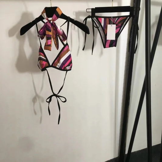2025 New Women's Headband Bikini Sets Fashion Design Swimsuits Europe Brand Sexy Tankini Swimsuits - She Vibess By C2P