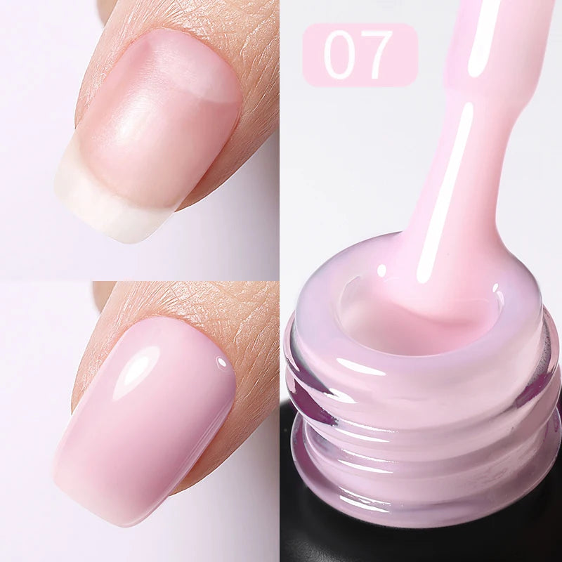 BORN PRETTY Milky Pink Rubber Base Gel Nail Polish Glitter 15ml Semi-Permanent Varnish Soak Off Self Leveling UV LED Gel - She Vibess By C2P