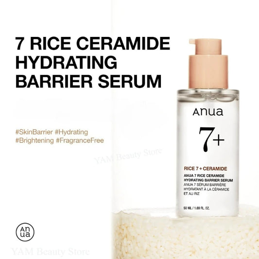 Korean Skin Care Essence 7 Rice Ceramide Hydrating Barrier Serum Facial Brightening Rice Hyaluronic Acid Daily Hydrating Serum - She Vibess By C2P