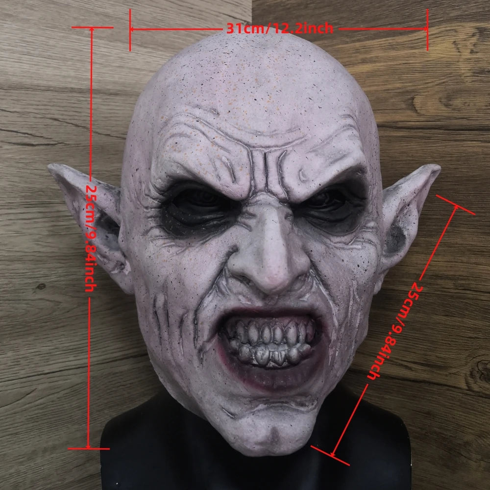 Nosferatu Grey Vampire Latex Scary Halloween Mask Terror Ghost Devil Mask Dance Party Scary Biochemical Alien Zombie Caps Mask - She Vibess By C2P