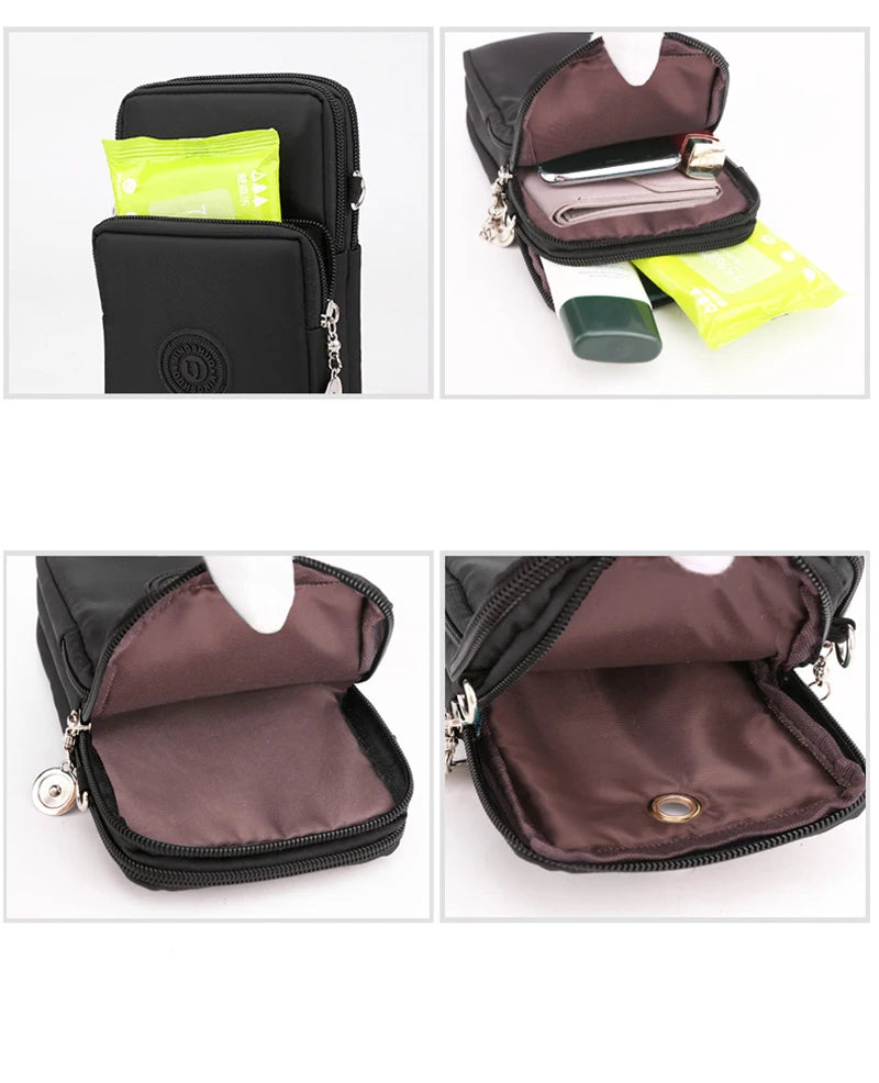 New Women Mobile Phone Bag Nylon Cell Phone Bag Coin Purse Strap Shoulder Bag Small Crossbody Bags for Women Wallet Travel Purse - She Vibess By C2P