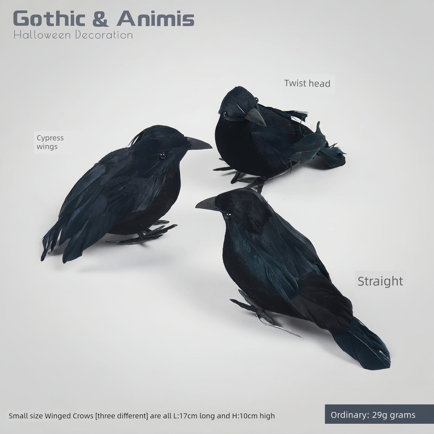 [Halloween] 28 Artificial Crow Crow Collection Wansheng Gothic Dark Magic Theme Atmosphere Decoration - She Vibess By C2P