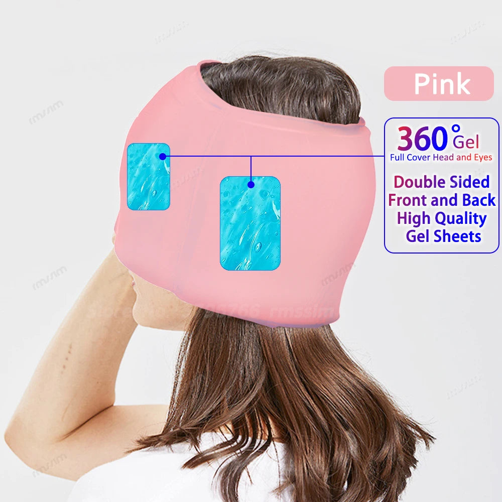 Migraine Relief Hat headache hat Gel Hot Cold Therapy Ice Cap For Relieve Pain Ice Hat Eye Mask Stress Pressure Pain Relief - She Vibess By C2P