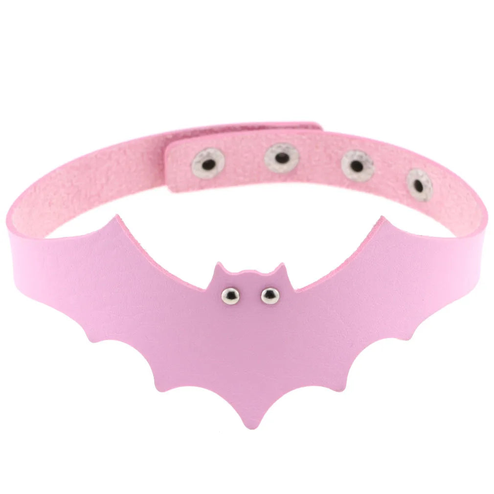 DIEZI Harajuku Pink PU Leather Star Heart Flower Choker Necklace Torques For Women Men Gothic Pink PU Leather -I’m Over 21 - She Vibess By C2P