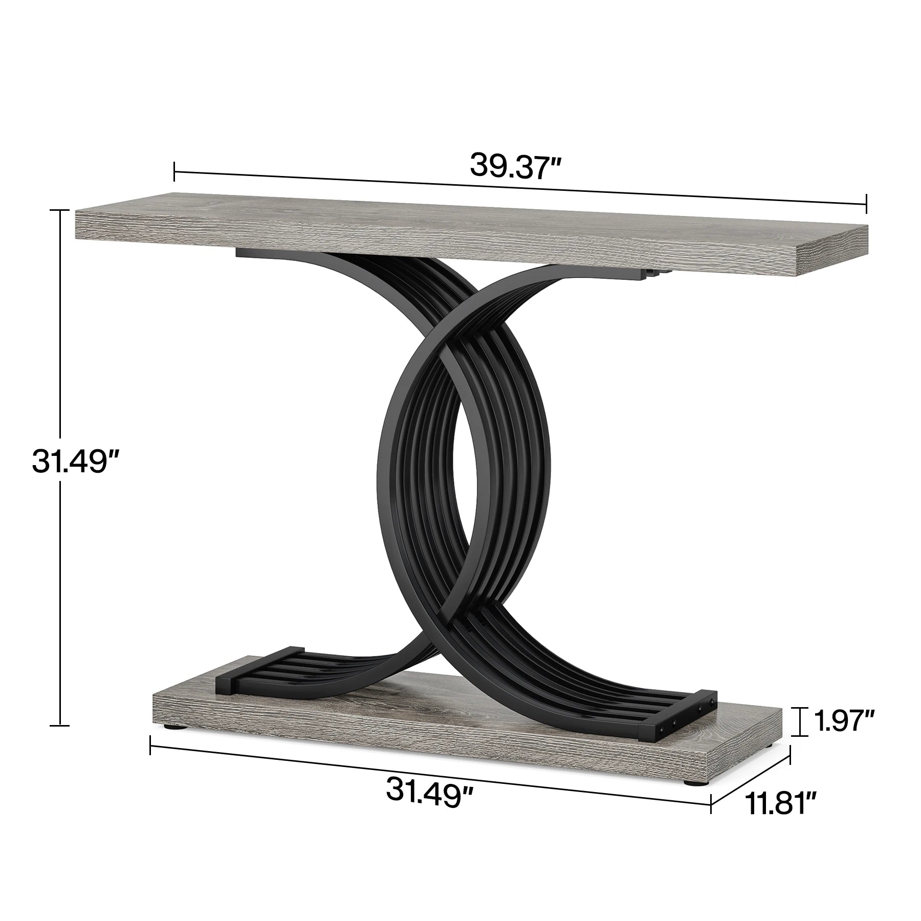 Tribesigns Gold Entryway Table, Modern 39-Inch Console Faux Marble Narrow Wood Sofa with Geometric Metal Legs - She Vibess By C2P
