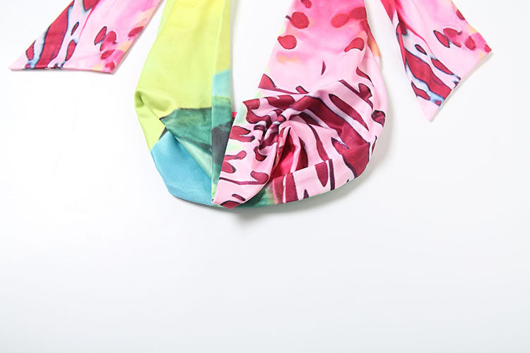 Weird Puss Colorful Leopard Women 2 Piece Set Y2K Beach Vacation Halter Tank Tops+Wrapped Maxi Skirts Matching Vacation Clubwear