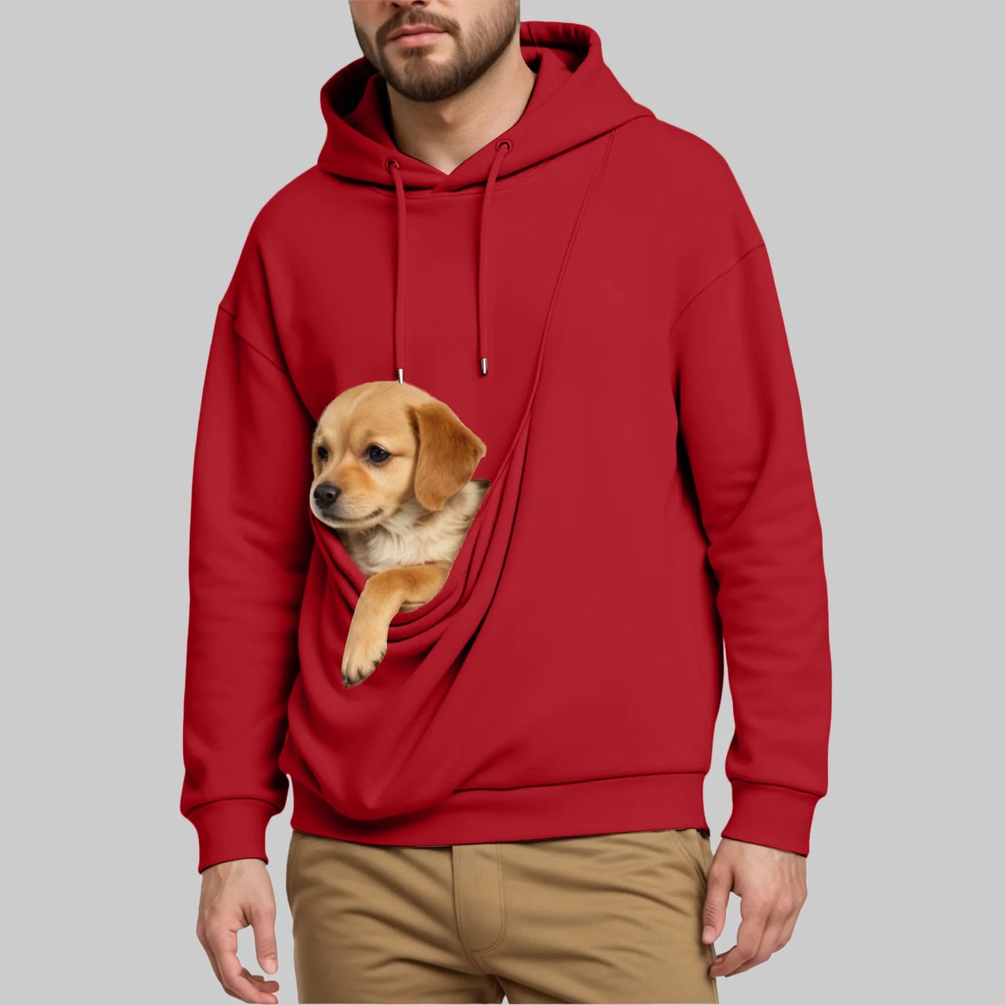 New Pure Cashmere Sweater For Men Unisex Cat And Dog Bag Hooded Sweatshirt Pocket Pet Bag Holder Sweatshirt мужская одежда