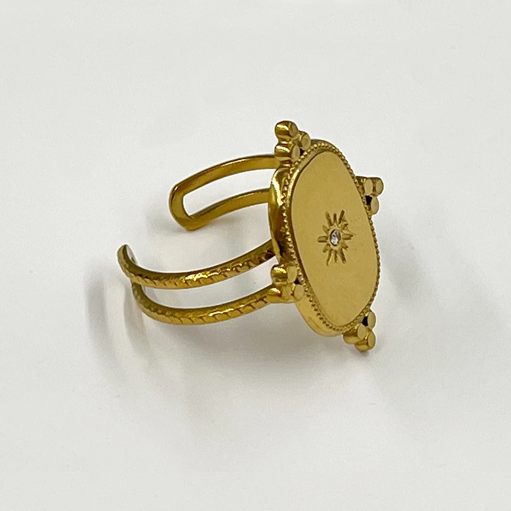 Stainless Steel Rings Open Rings For Women Rings Wide Ring Colorful Geometry Chain Female Rings Jewelry Party Gift Wholesale - She Vibess By C2P
