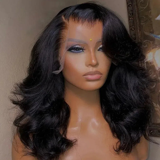 Body Wave Bob Wig 13x6 Transparent Lace Frontal Wig Brazilian Human Hair Wigs Virgin Remy Hair13x4 Lace Closure Wig 180% Density - She Vibess By C2P