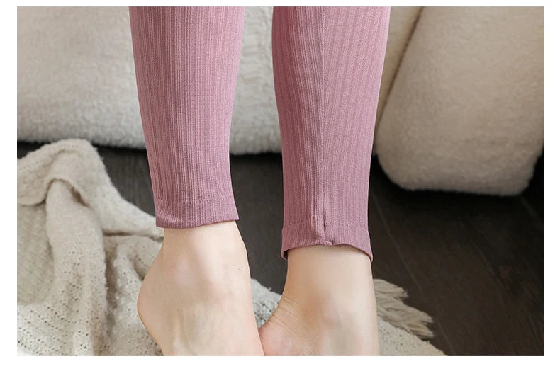 1 Set Warm Thermal Underwear Sexy Ladies Intimates Long Johns Women Shaped Sets Female Middle Collar Thermal Shaping Clothes - She Vibess By C2P