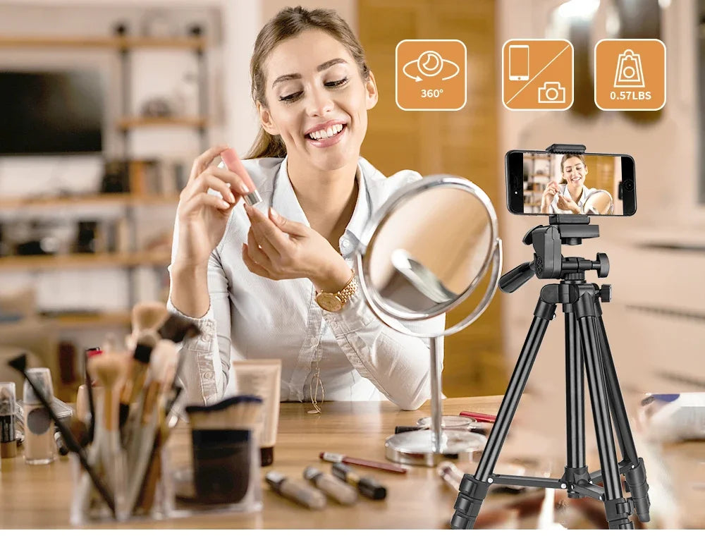 3120 Tripod for Phone 100cm Universal Phone Video Tripod Stand with Bluetooth Selfie Remote Video Recording  Photography Stand - She Vibess By C2P