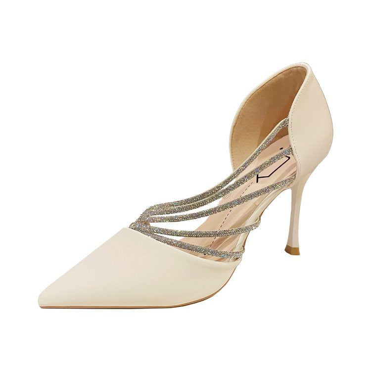 Women Evening Party High Heels New  Pumps Elegant Ladies Pointed To Black  Strappy Stripper Shoes for Women