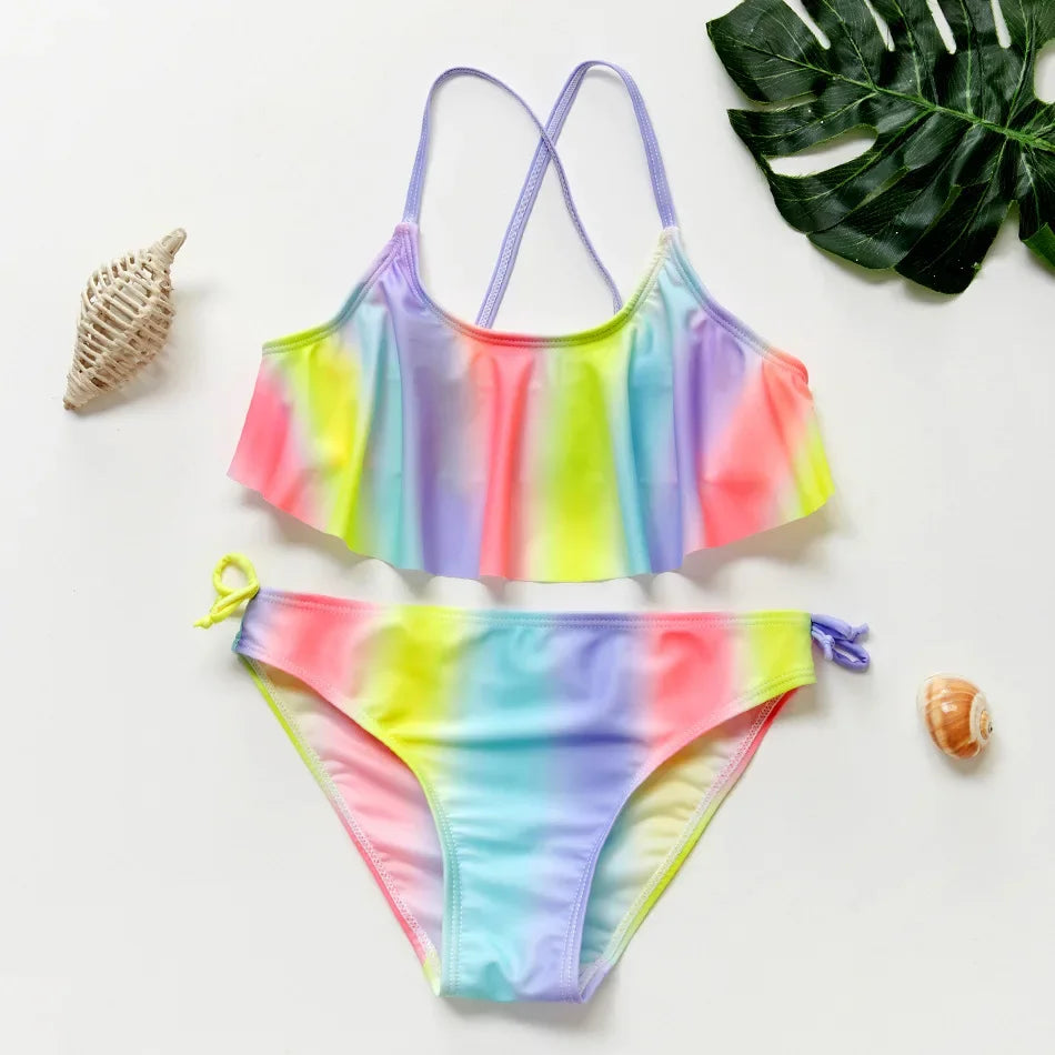 Girls Black Tassel Tankini Swimsuits Summer Beachwear Children Girls Bathing Suits Two-pieces Baby Girls Bikini Swimsuits - She Vibess By C2P