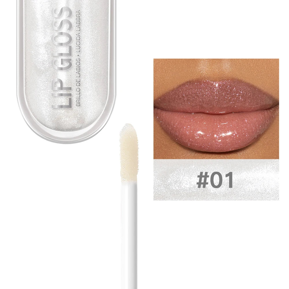 USHAS 12 Colors Glitter Lip Gloss Long Lasting Diamond Pearlescent Metallic Liquid Lipstick Moisturizing Lip Glaze Cosmetics - She Vibess By C2P