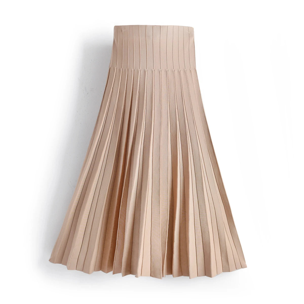 2024 New Women Spring Summer Knitted Skirts Female Classic Pleated Skirt Solid Color Knit Dresses Great Quality Clothes - She Vibess By C2P