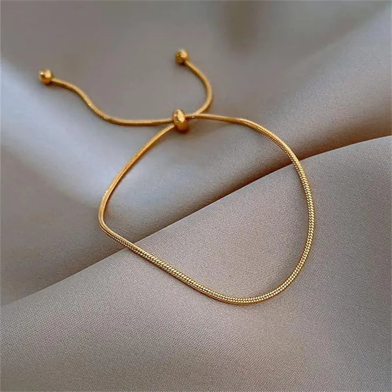 Simple Adjustable Chain Anklet Bracelet for Women Fashion Vintage Thin Chain Anklet Female Foot Beach Jewelry 2024 Gift - She Vibess By C2P